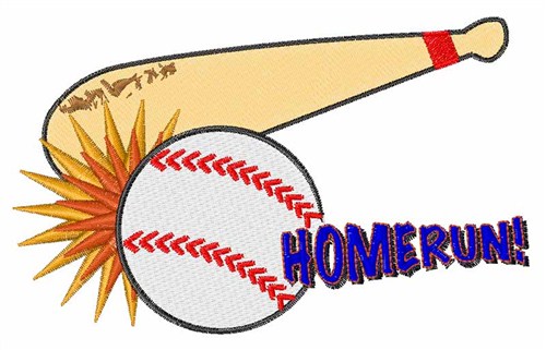 Baseball Home Run Machine Embroidery Design