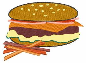 Picture of Cheeseburger & Fries Machine Embroidery Design