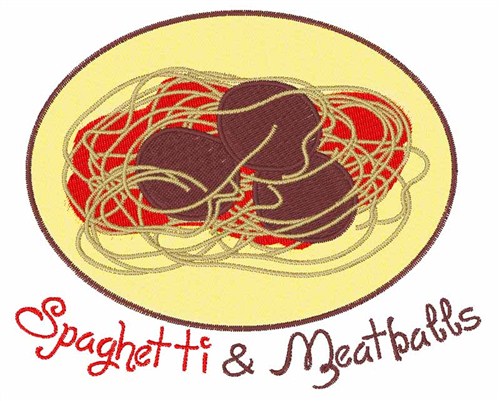 Spaghetti & Meatballs Machine Embroidery Design