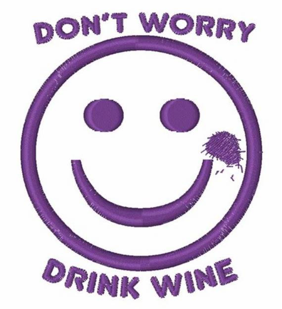 Picture of Drink Wine Smiley Machine Embroidery Design