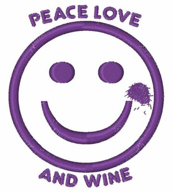 Picture of Peace Love & Wine Machine Embroidery Design