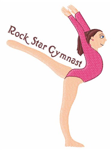 Rock Star Gymnast Machine Embroidery Design