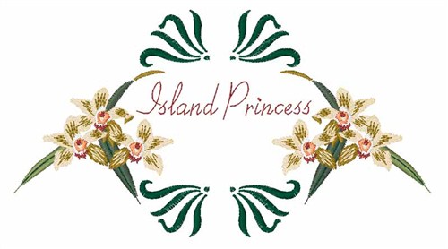 Paradise Island Princess Machine Embroidery Design