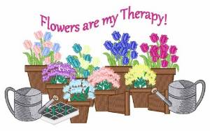 Picture of Flowers are Therapy Machine Embroidery Design