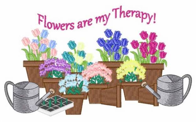 Picture of Flowers are Therapy Machine Embroidery Design