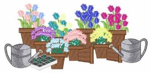 Picture of Potted Plants Machine Embroidery Design