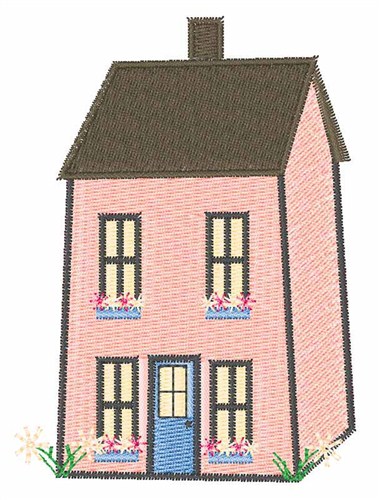 Pink House Machine Embroidery Design