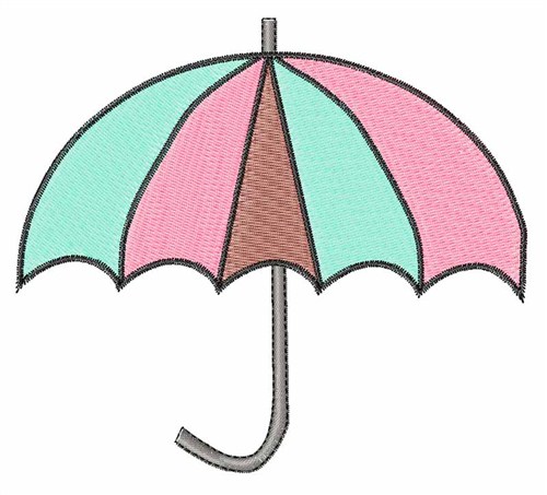 Pink & Blue Umbrella Machine Embroidery Design