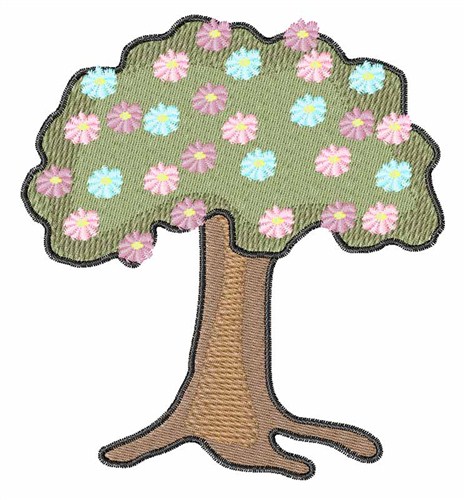 Floral Tree Machine Embroidery Design
