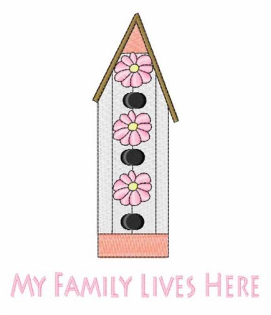Picture of Family Lives Here Machine Embroidery Design