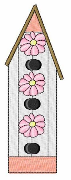 Picture of Pink & White Birdhouse Machine Embroidery Design