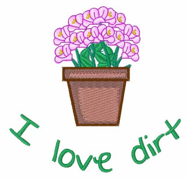 Picture of I Love Dirt Machine Embroidery Design