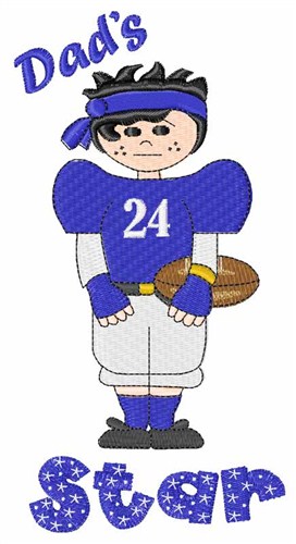 Dads Football Star Machine Embroidery Design