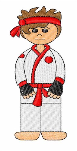 Martial Arts Boy Machine Embroidery Design