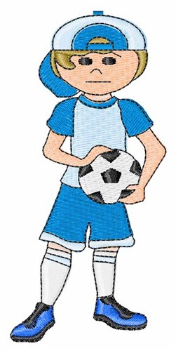 Blue Soccer Boy Machine Embroidery Design