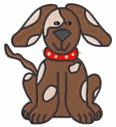 Brown Pup Machine Embroidery Design