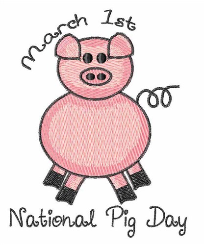 National Pig Day Machine Embroidery Design