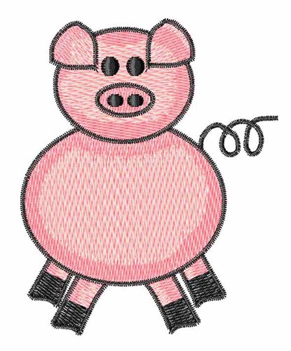 Pink Piggy Machine Embroidery Design