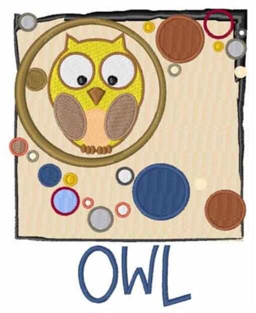Picture of Abstract Owl Art Machine Embroidery Design