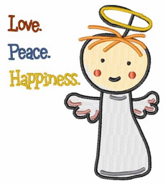 Picture of Love Peace & Happiness Machine Embroidery Design