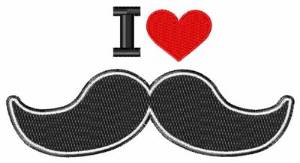 Picture of I Love Mustaches Machine Embroidery Design
