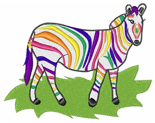Rainbow Zebra Machine Embroidery Design