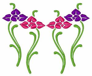 Picture of Pink & Purple Flowers Machine Embroidery Design