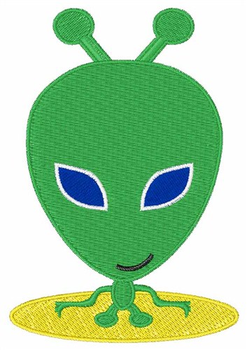 Green Alien Machine Embroidery Design