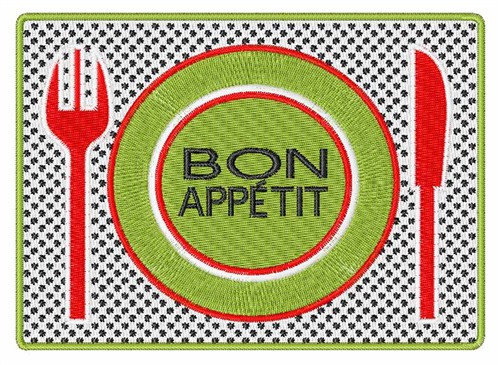 Bon Appetit Machine Embroidery Design