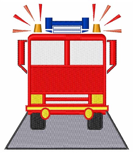 Red Fire Engine Machine Embroidery Design