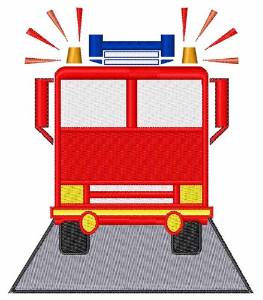 Picture of Red Fire Engine Machine Embroidery Design
