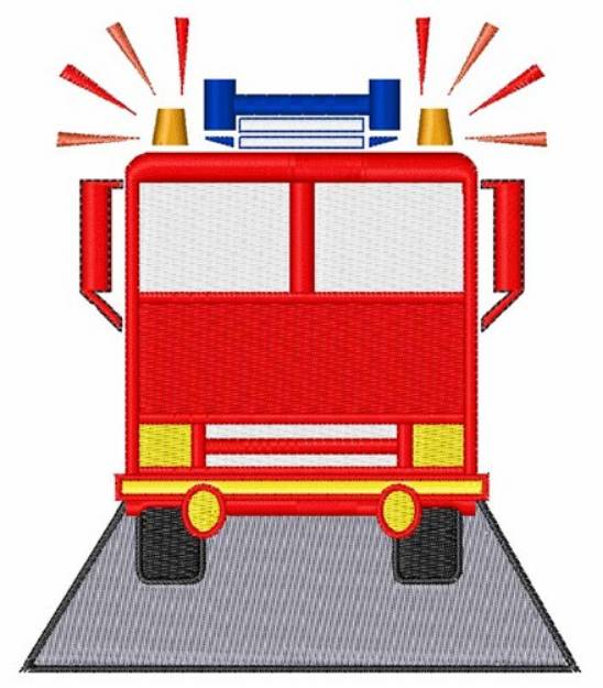 Picture of Red Fire Engine Machine Embroidery Design