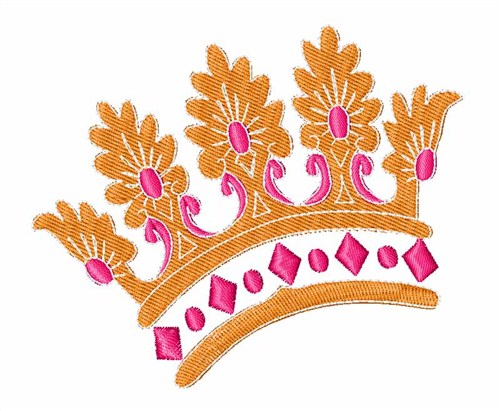 Crown With Jewels Machine Embroidery Design