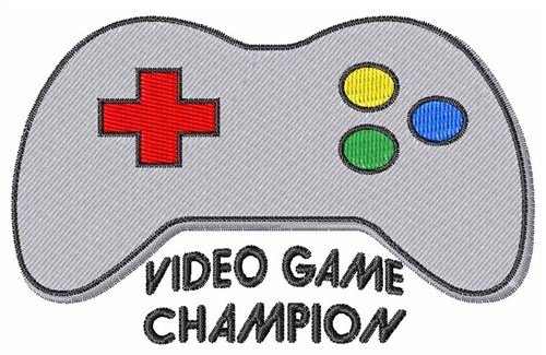 Video Game Champion Machine Embroidery Design