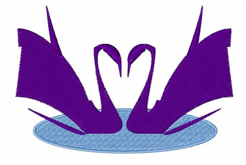 Purple Swan Machine Embroidery Design