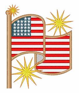 Picture of American Flag Machine Embroidery Design