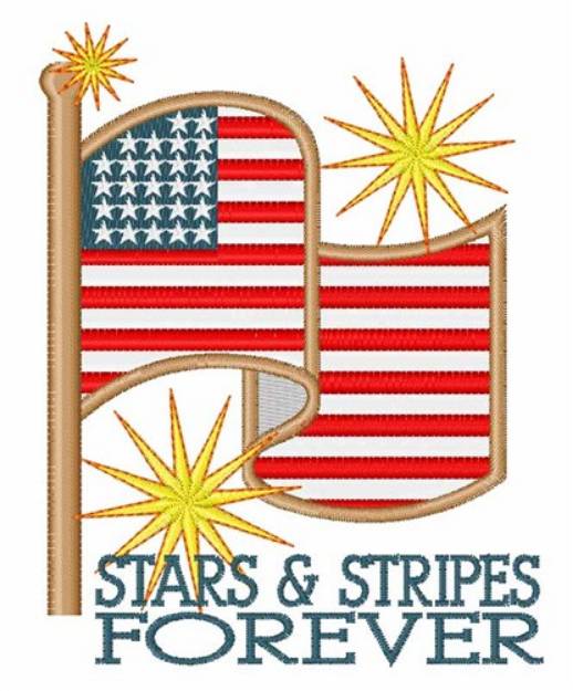 Picture of Stars & Stripes Forever Machine Embroidery Design
