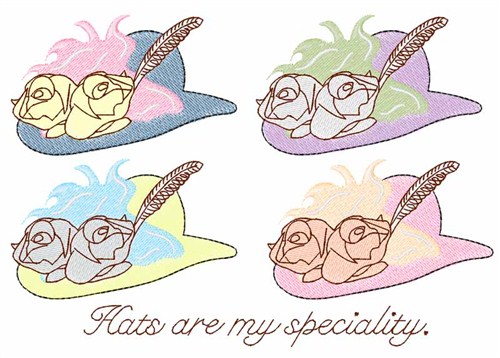 Hats My Speciality Machine Embroidery Design