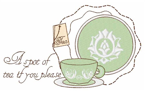 A Spot Of Tea Machine Embroidery Design