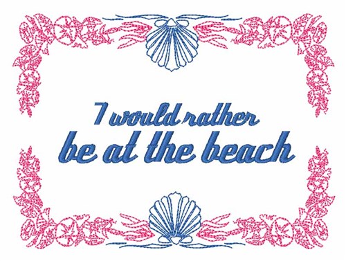 At the Beach Machine Embroidery Design