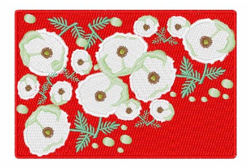White Poppy Machine Embroidery Design