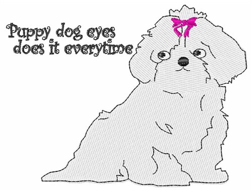 Puppy Dog Eyes Machine Embroidery Design
