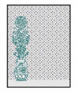Picture of Green Vase Machine Embroidery Design