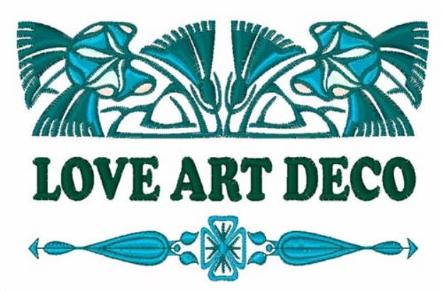 Picture of Love Art Deco Machine Embroidery Design