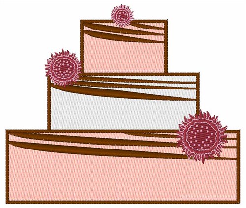 Cake With Flowers Machine Embroidery Design