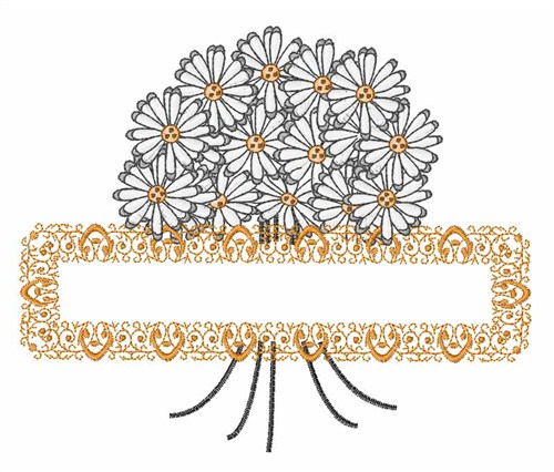 Daisy Bouqet Frame Machine Embroidery Design
