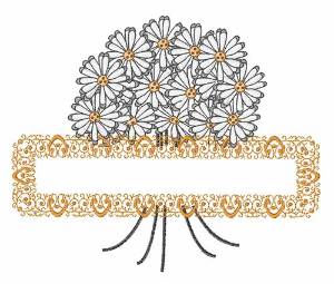Picture of Daisy Bouqet Frame Machine Embroidery Design