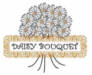 Picture of Daisy Bouquet Frame Machine Embroidery Design
