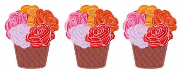 Picture of Potted Flowers Machine Embroidery Design