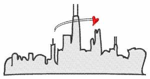 Picture of Chicago Skyline Machine Embroidery Design